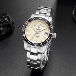 Kits CADISEN C8207 Men's Watch 38mm 20 Bar Diver Vintage NH35A Movt Automatic Watches Men Mechanical Wrist Watch Sapphire Retro Clock