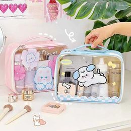 Storage Bags Transparent Woman Cosmetic Bag PVC Women Zipper Cartoon Makeup Beauty Case Travel Organizer Bath Toiletry Wash