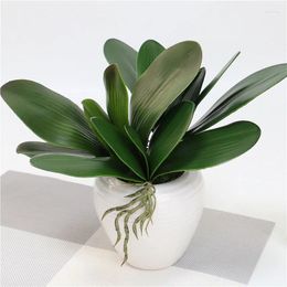 Decorative Flowers 1pc Orchid Leaves Simulation Phalaenopsis Leaf Plastic Artificial Plants Home Office Table Decor