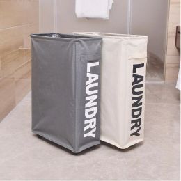 Baskets Collapsible Laundry Baskets Large Slim Folding Hamper Freestanding Narrow Corner Bin With Handle Home Storage Basket Accessories