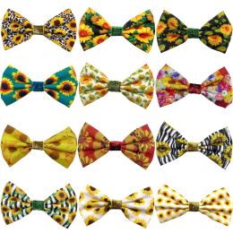 Accessories 50/100pcs Dog Collar Charms with Flowers Patterns Pet Supplies Sliding Dog Bow Tie Collar Accessories Dog Bows Pet Accessories