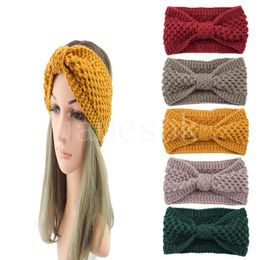 11 Colours Knitted Crochet Headband Women Turban Yoga Head Band Winter Sports Hairband Ear Muffs Cap Headbands DB387