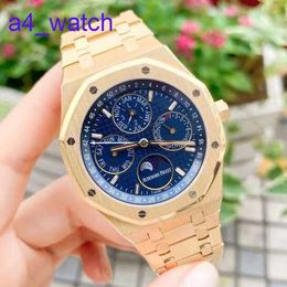 Modern AP Wrist Watch Royal Oak Series 26574BA Blue dial Calendar Mens Fashion Leisure Business Sports Machinery Back Transparent Watch