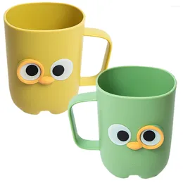 Mugs 2 Pcs Mouthwash Cup Toothbrush Holder Travel Child Pp Bathroom Storage Container