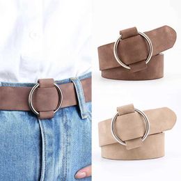 Waist Chain Belts 2023 New Womens Zero Pin Round Buckle Casual Ladies Belt Youth Fashion Wide Belt Classic Vintage Waist Belt Jeans Dress Belts Y240422