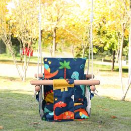 Baby Indoor Outdoor Dinosaur Swing Toy Garden Cotton Swing Chair Bedroom Romantic Hanging Bed Infant Entertainment Swing Chair 240419