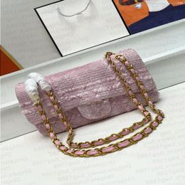 Fashion Luxury Bag Bags Chain Woollen Mirror Quality 7A Bag Bag Handmade Women Shoulder Flap Classic Knitted Bag Fashion Metal Buckle Gvvd