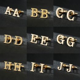 Links High Quality Gold Color English Letters AZ Cufflinks for Men Luxury Jewelry Shirt Cuff Links French Business Accessories