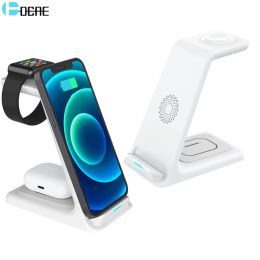 Chargers 3 in 1 Induction Wireless Charger Fast Charging Holder for iPhone 14 13 12 11 XS XR X 8 For Apple Watch 7 6 5 Airpods Pro iWatch