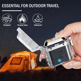 Windproof Touch Electric Lighter Torch USB Rechargeable Lighter Men Tools Outdoor Camping Smoking Accessories Cigarette Lighter