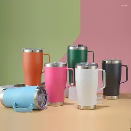 Water Bottles 20oz Stainless Steel Double Walled Tumbler With Lid And Handle Travel Mug Colourful Wall Vacuum