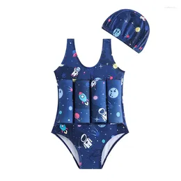 Women's Swimwear Boys Swimsuit Float Suit Boy One Pieces With Cap Removable Sticks For Kids Buoyancy