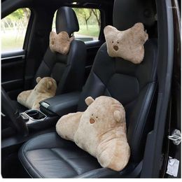 Pillow Cartoon Bear S Plush Car Seat Pillows Neck Protection Decoration Lumbar Office Back For Bed