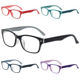 Frame Reading Glasses 5 Packs Eyeglasses Quality Spring Hinge Colorful Readers for Women Men
