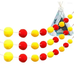Decorative Figurines Pom String 6.5 Feet 30 Balls Garlands Room Decor Birthday Banner Wall Garland For Party Home And