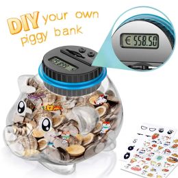 Boxes Electronic Digital LCD Counting Coin Piggy Bank For USD EURO Money Saving Jar Transparent High Quality Coins Storage Box Tool