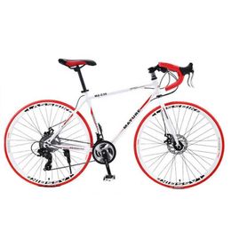 Bikes 700C Aluminium Road Bicycle 21 27 30 Speed Bend Double Disc Brakes Sports Bike Student High Quality Bicycle For Adults Y240423