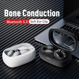 Sandals Bone Conduction Bluetooth Earphone Earring Wireless Ear Clip Headphones Sound Earcuffs Sport Headset Earbuds Ear Hook with Mic