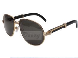 Factory Outlet New Natural Black Horn Sunglasses 566 Exquisite Eyeglasses Metal Frame Sunglasses Size 6116140mm Fashionable 1916534