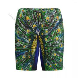 Men's Sleepwear Summer Shorts Pyjamas For Men Peacock Painting Loose Soft Short Pyjama Pants