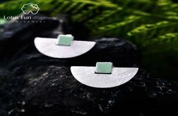 Lotus Fun Moment Real 925 Sterling Silver Natural Stone Fashion Jewellery Vintage Luxury and Simple Stud Earrings for Women2136713