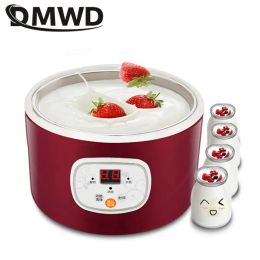 Makers Automatic Electric Yoghourt maker DIY Natto Leben Rice Wine Multifunctional Fermenter Machine 1 Stainless steel liner 4 Glass cup