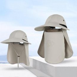 Berets Face Neck Protection Sun Hat Detachable Outdoor Sport Visor Breathable Anti-UV Flap For Fishing Camping