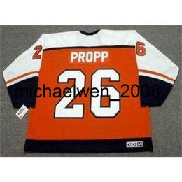 Kob Weng Men Women Youth Cheap BRIAN PROPP 1985 CCM Away Hockey Jersey All Stitched Top-quality Any Name Any Number Goalie Cut