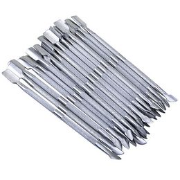 10pcs per lot Double-ended Stainless Steel Cuticle Pusher Dead Skin Remover Pedicure Manicure Nail Art Tool