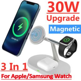 Chargers 3 in 1 Magnetic Wireless Charger Stand Macsafe For iPhone 15 14 13 12 Pro Max Airpods Pro Apple Watch 8 7 Fast Charging Station