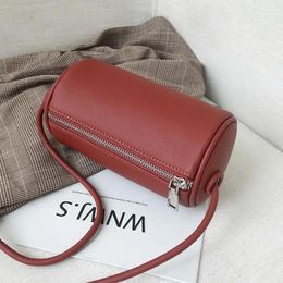 Shoulder Bags Pillow Small Cylinder Bag Female Armpit Slung Cylindrical Leather Niche Ins Mini