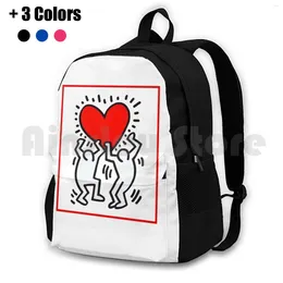 Backpack Outdoor Hiking Riding Climbing Sports Bag Heart Love Dancing Doodles Dancingheart