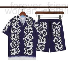 Men's Tracksuits designer Designer ice thin short sleeved shirt and shorts set men's women's loose fitting pajamas QBM4 5YYS