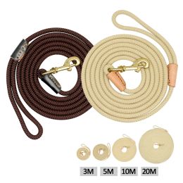 Leashes Nylon Dog Leash Running Tracking NonSlip Long Leads Nylon Training Walking Leads 3m 5m 10m 15m For Medium Large Dogs Heavy Duty