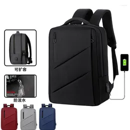 Backpack Men Laptop Back Pack College Student Schoolbag Business Expandable Large Capacity Bag Travel For Office Work