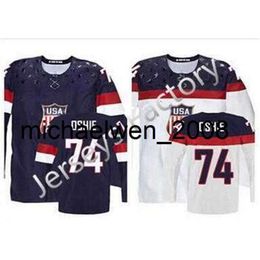 Kob Weng 2016 2014 T.J. Oshie USA Jersey Stitched Sochi 2014 Team USA 74 TJ Oshie Jersey American Hockey Jersey China