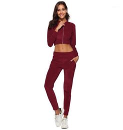 Piece Set Women Outfits Spring Gold Long Sleeve Casual Sportswear Twopiece Gym Suit Girls Sweatsuit Jogger Tracksuit Female Women1949567