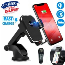 Chargers Car Phone Holder Wireless Charger For iPhone Huawei Xiaomi 15W Induction Car Mount Fast Wireless Charging Suck Phone Holder