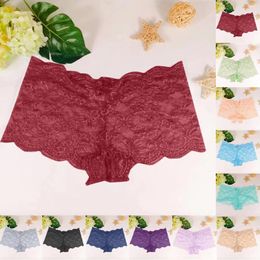 Women's Panties Sexy Lace Multi Color High Waist Plus Size Underwear Mesh Transparent Hip Lift Women