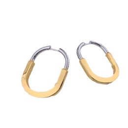 Designer sophistication tiffayss New Lock Head Earrings Fashion Dual Colour Half Set Diamond U-shaped High Quality Brass Gold Plated Material for Women JOLK