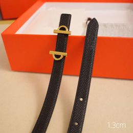 Fashion Designer Belt Luxury Men Brand Women Letter Buckle Genuine Leather Thin Belt Classical Dress Pants Belts Waistband 1.3cm High Quality