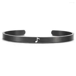 Bangle Simple Design Fashion Music Symbol Bracelet Engraved Cuff Stainless Steel Jewelry For Men Women Lover Gift