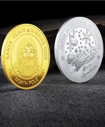 Santa Claus Wishing Coin Collectible Gold Plated Souvenir Coin North Pole Collection Gift Merry Christmas Commemorative Coin1099351