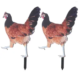 Garden Decorations Decoration Insert Signs Decorative Outdoor Yard Ornaments Stakes Chicken For Patio And
