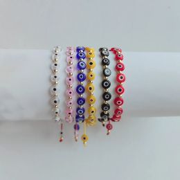 Strands HERLOOK MultiColor Glaze Turkish Evil Eye Bracelet Jewellery for Women Adjustable String Beaded Bracelets Pulseras Wholesale