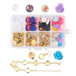Strands Jewelry Making Kits DIY Bracelet Necklace Set with Baking Painted Pearlized Glass Pearl Beads Spacer Beads Resin Rhinestone Bead