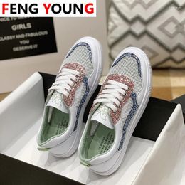 Fitness Shoes 2024 Woman Sneakers Fashion Basket Female Lace Up Flat Vulcanised Women S Platform Chunky Casual