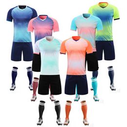 Fans Tops Tees Custom Kids Soccer set Men Football Shirts Uniforms KitsBoys soccer jerseys futbol Women Adult football Set Suit 4XS-5XL Y240423