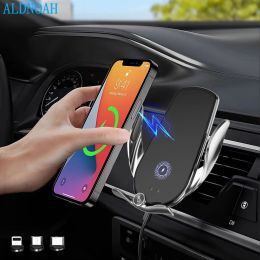 Chargers 15W Fast Wireless Car Charger For iPhone 13 12 11 Pro XS XR X 8 Samsung S21 S20 S10 Automatic Clamping Car Mount Phone Holder
