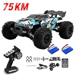 Electric/RC Car 1 16 75KM/H or 50KM/H 4WD RC Car with LED Remote Control Cars High Speed Drift Monster Truck for Kids Vs Wltoys 144001 Toys T240424